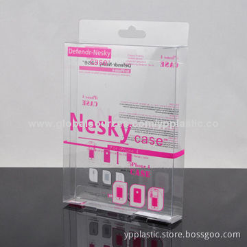 PET/PVC foldable box with hanger for case iPhone